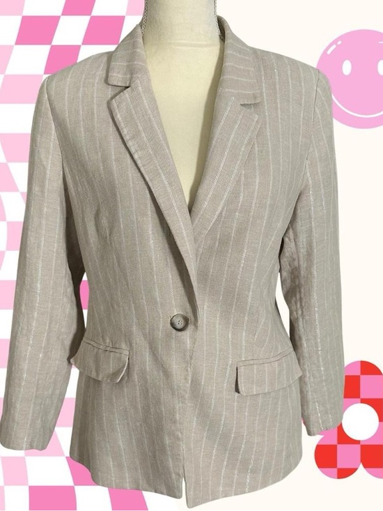 LOFT Jackets & Blazers - LOFT Beige Pinstripe Tailored Blazer